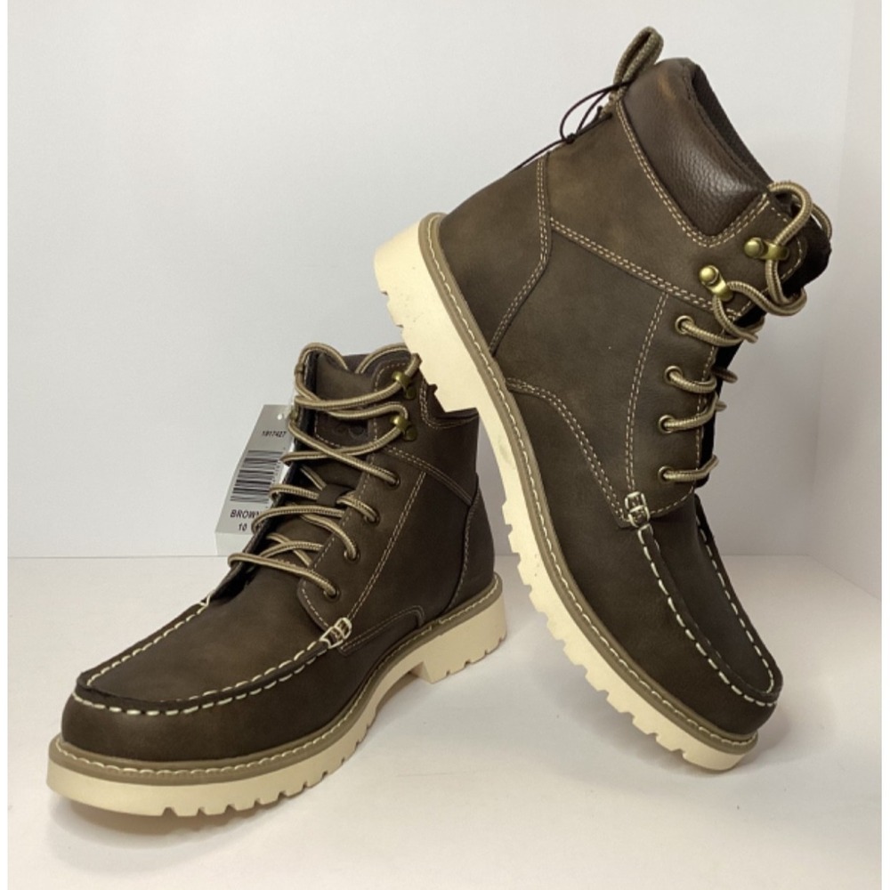 IZOD Miles Men's Memory Foam Lace up Boot Size 10 Brown NIB - Picture 7 of 8